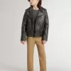 Pantalon chino pour enfant en coton couleur tabac