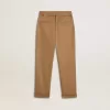 Pantalon chino pour enfant en coton couleur tabac