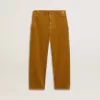 Pantalon chino pour garçon couleur tabac avec broderies