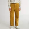 Pantalon chino pour garçon couleur tabac avec broderies