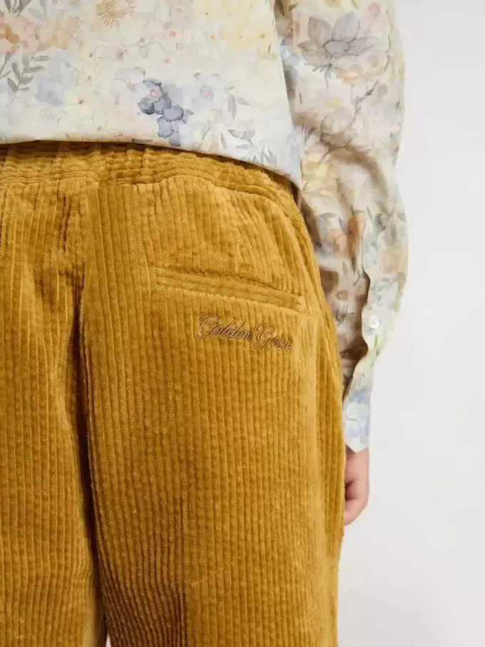 Pantalon chino pour garçon couleur tabac avec broderies