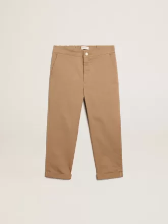 Pantalon chino pour garçon en coton caramel