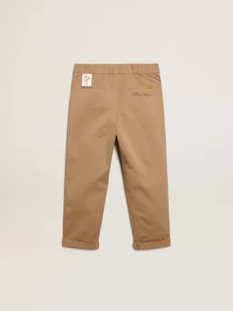 Pantalon chino pour garçon en coton caramel