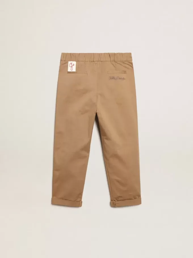 Pantalon chino pour garçon en coton caramel