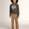 Pantalon chino pour garçon en coton caramel