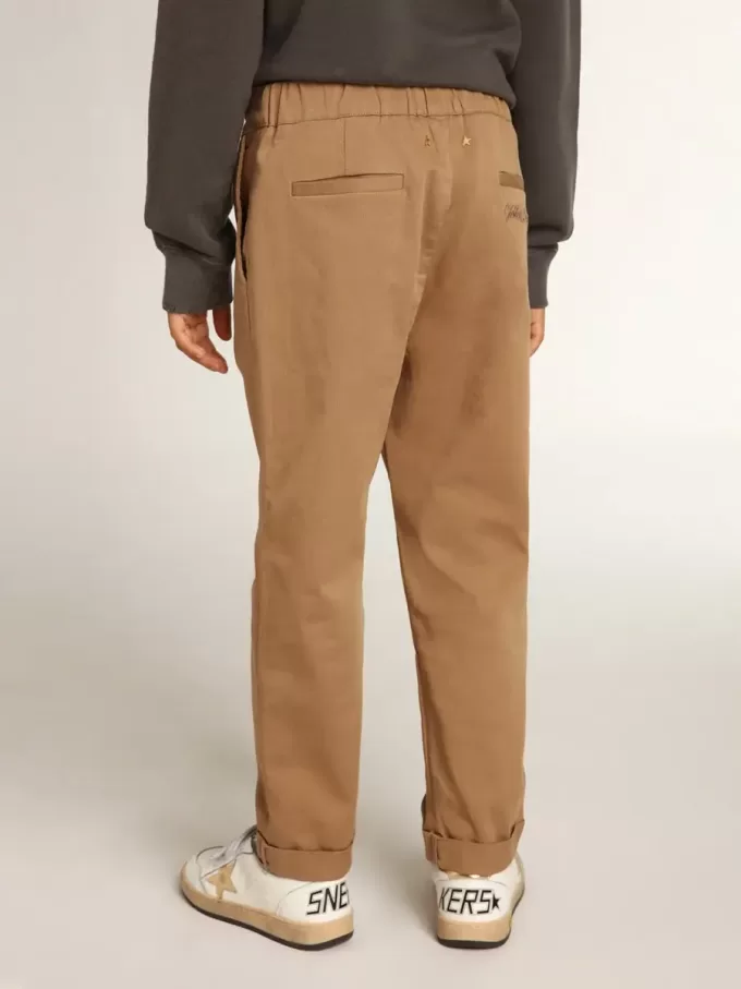 Pantalon chino pour garçon en coton caramel