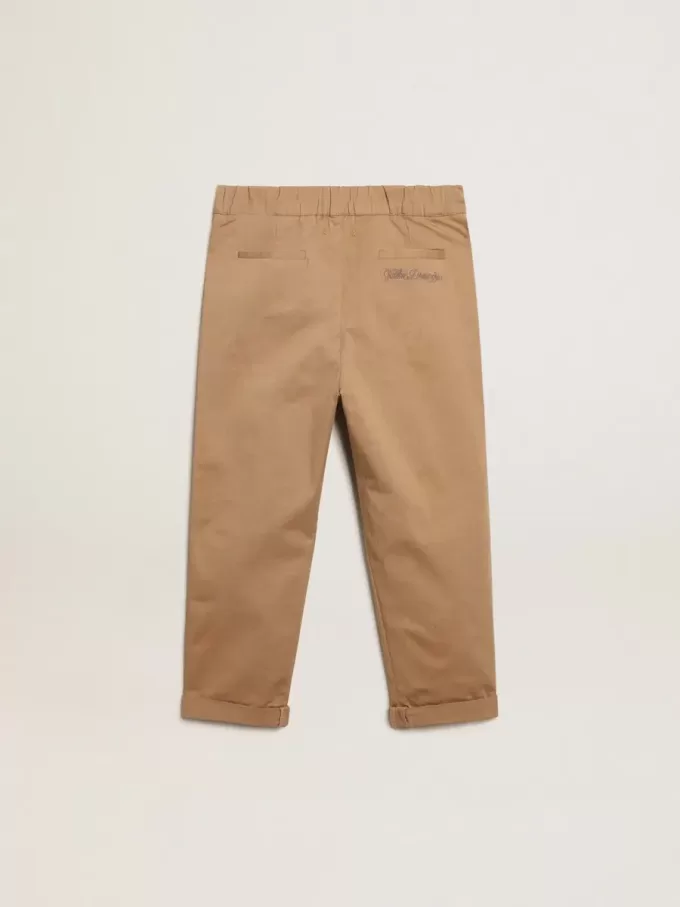 Pantalon chino pour garçon en coton caramel