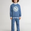 Pantalon de jogging bleu pour enfant avec broderies