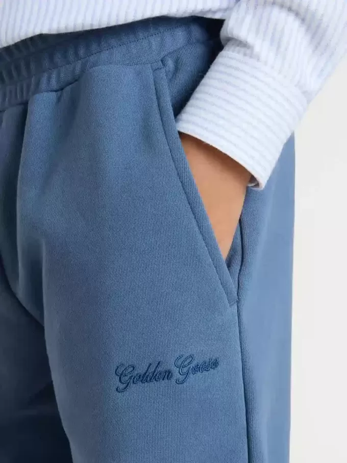 Pantalon de jogging bleu pour enfant avec broderies