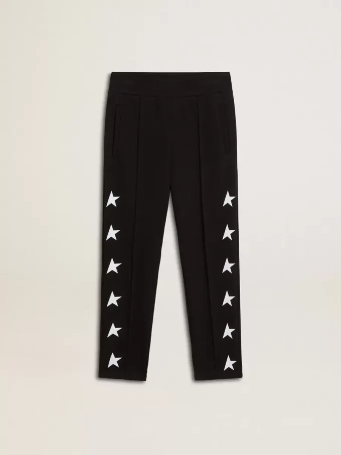Pantalon de jogging noir pour garçon avec étoiles blanches