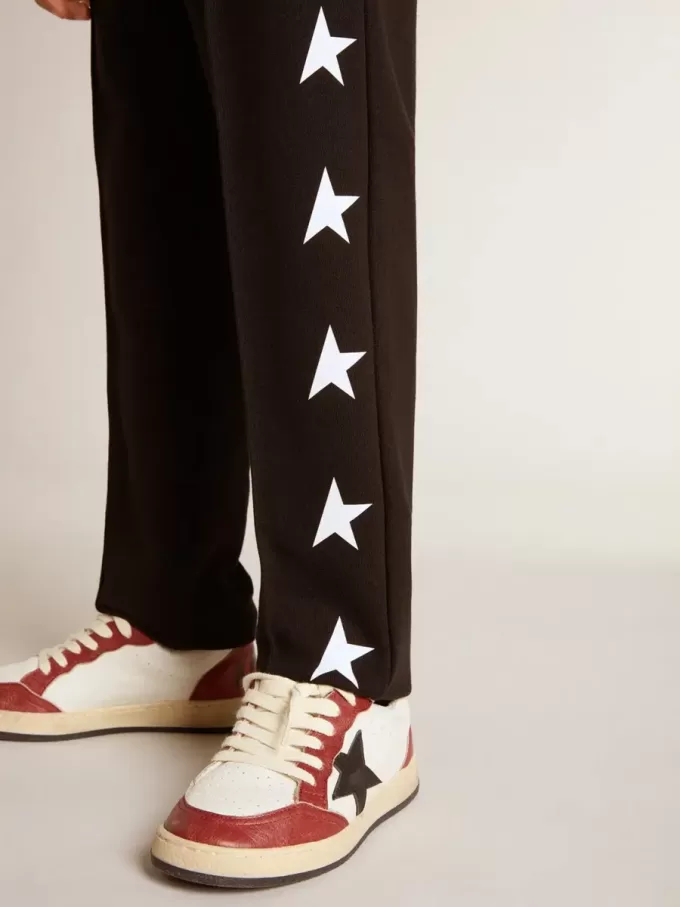 Pantalon de jogging noir pour garçon avec étoiles blanches
