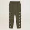 Pantalon de jogging vert militaire pour garçon avec étoiles blanches