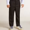Pantalon en laine bleu foncé pour garçon