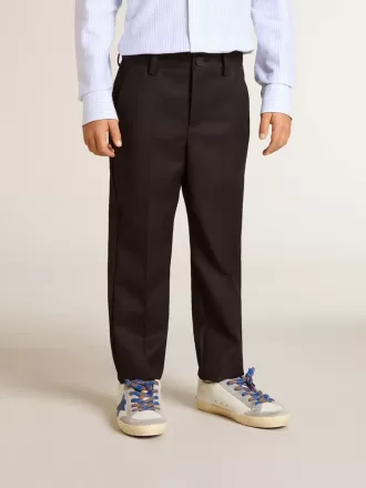 Pantalon en laine bleu foncé pour garçon