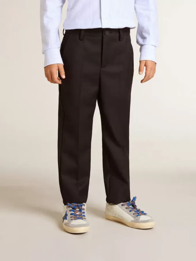 Pantalon en laine bleu foncé pour garçon