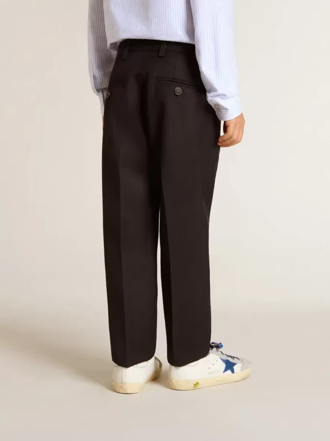 Pantalon en laine bleu foncé pour garçon