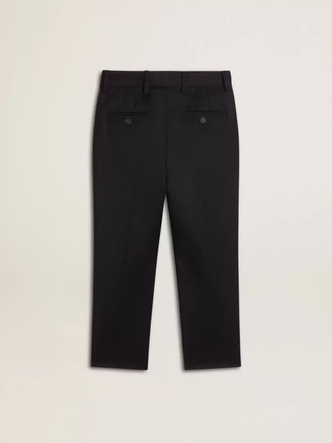 Pantalon en laine bleu foncé pour garçon