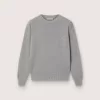 Pull Golden unisexe pour enfants en gris chiné côtelé avec logo dans le dos