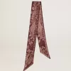 Ruban en twill de soie bordeaux à motif cachemire Ruban en twill de soie bordeaux à motif cachemire