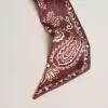 Ruban en twill de soie bordeaux à motif cachemire Ruban en twill de soie bordeaux à motif cachemire