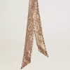 Ruban en twill de soie gris tourterelle avec motif cachemire Ruban en twill de soie gris tourterelle avec motif cachemire