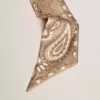 Ruban en twill de soie gris tourterelle avec motif cachemire Ruban en twill de soie gris tourterelle avec motif cachemire