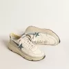 Running Sole en nappa avec étoile en cuir bleu et empiècement en daim