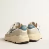 Running Sole en nappa avec étoile en cuir bleu et empiècement en daim