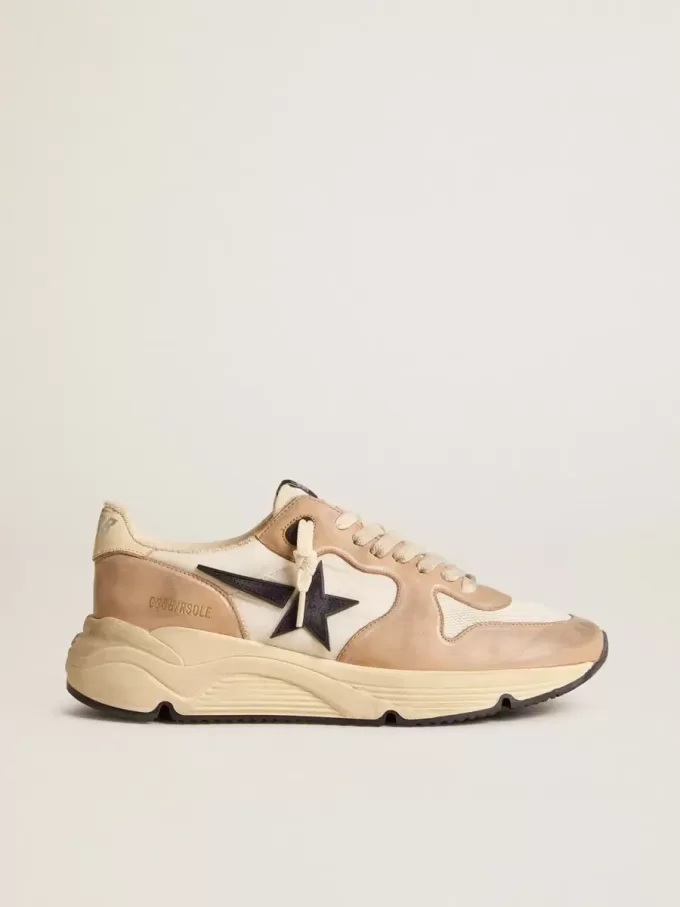 Running Sole en nylon et nubuck avec étoile en daim bleu foncé