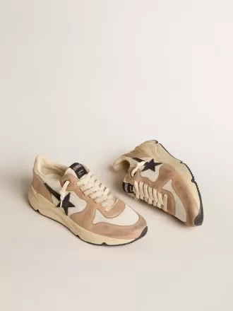 Running Sole en nylon et nubuck avec étoile en daim bleu foncé