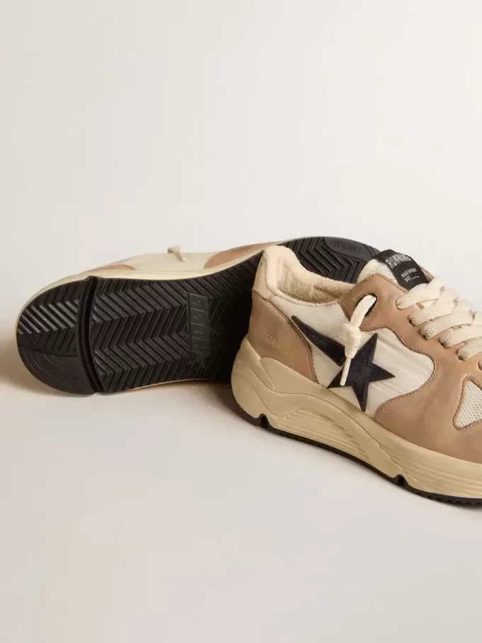 Running Sole en nylon et nubuck avec étoile en daim bleu foncé