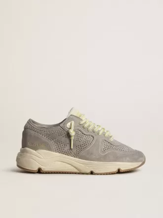 Running Sole pour femme en daim gris avec étoile et languette au talon en daim gris