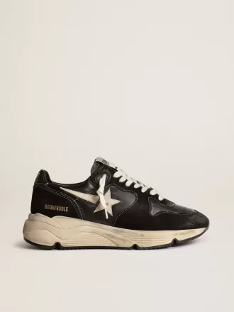 Running Sole pour femme en nappa noir et daim