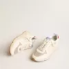 Running Sole pour homme en cuir nappa avec étoile en cuir beige et languette rouge au talon
