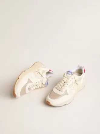 Running Sole pour homme en cuir nappa avec étoile en cuir beige et languette rouge au talon