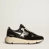 Running Sole pour homme en cuir nappa noir et daim avec une étoile blanche Running Sole pour homme en cuir nappa noir et daim avec une étoile blanche