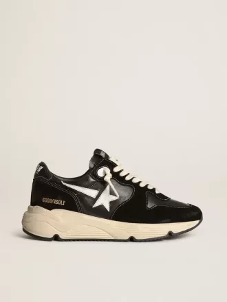 Running Sole pour homme en cuir nappa noir et daim avec une étoile blanche