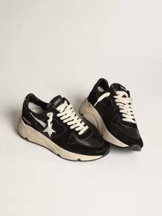Running Sole pour homme en cuir nappa noir et daim avec une étoile blanche