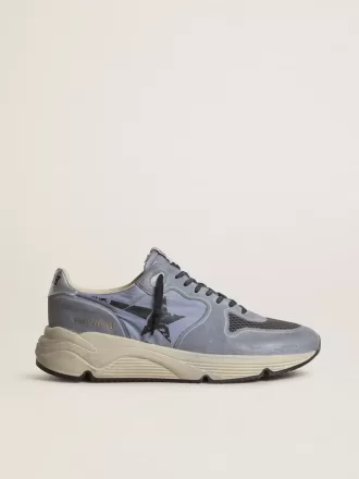 Running Sole pour homme en nylon bleu clair et nubuck avec étoile noire