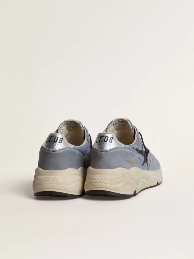 Running Sole pour homme en nylon bleu clair et nubuck avec étoile noire