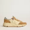 Running Sole pour homme en nylon ivoire et daim tabac