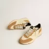 Running Sole pour homme en nylon ivoire et daim tabac
