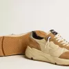 Running Sole pour homme en nylon ivoire et daim tabac