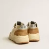 Running Sole pour homme en nylon ivoire et daim tabac