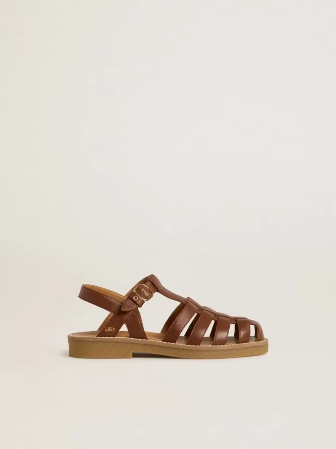 Sandales Maxime Junior en cuir marron