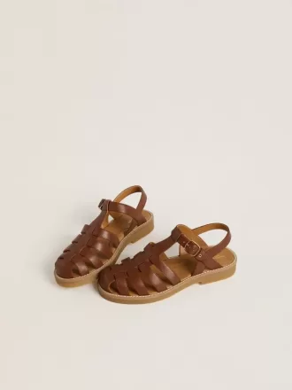 Sandales Maxime Junior en cuir marron