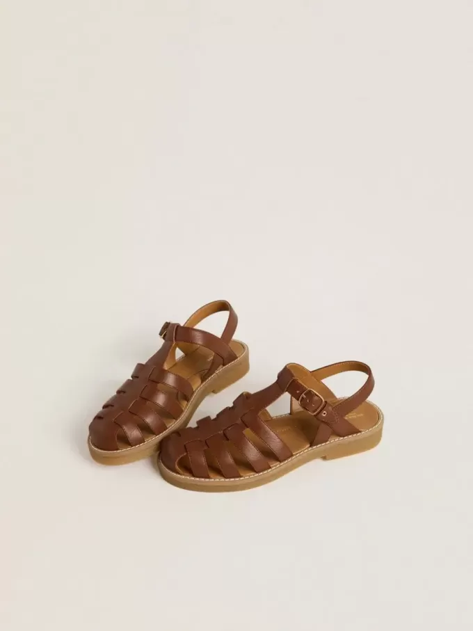 Sandales Maxime Junior en cuir marron