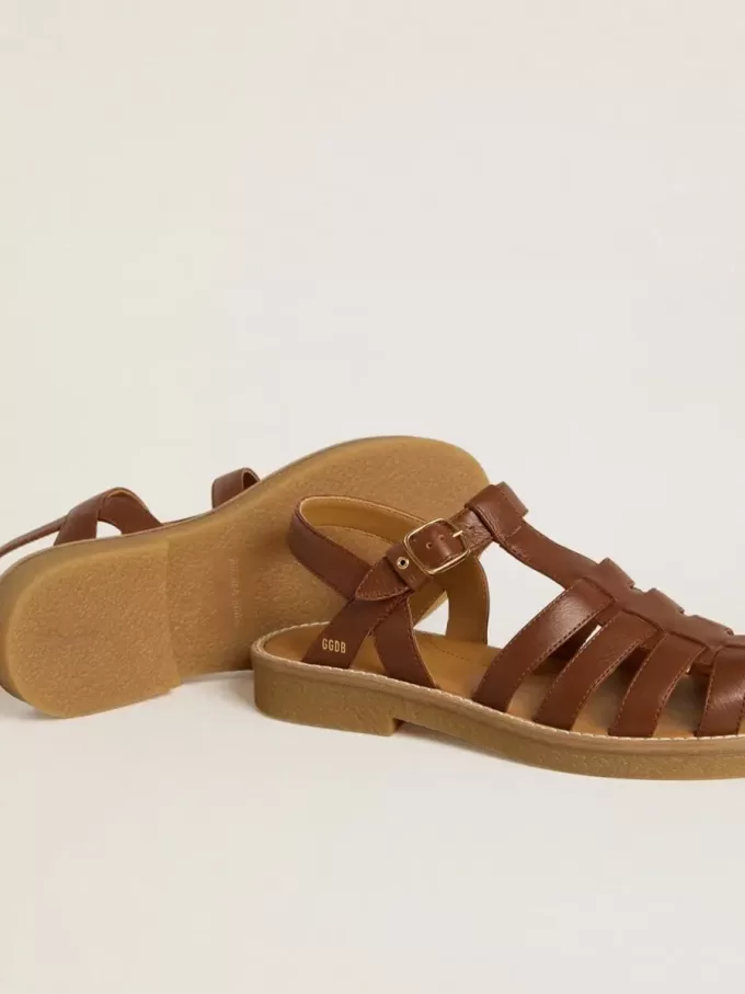 Sandales Maxime Junior en cuir marron