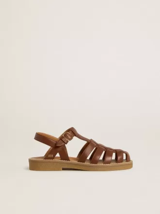 Sandales Maxime Young en cuir marron
