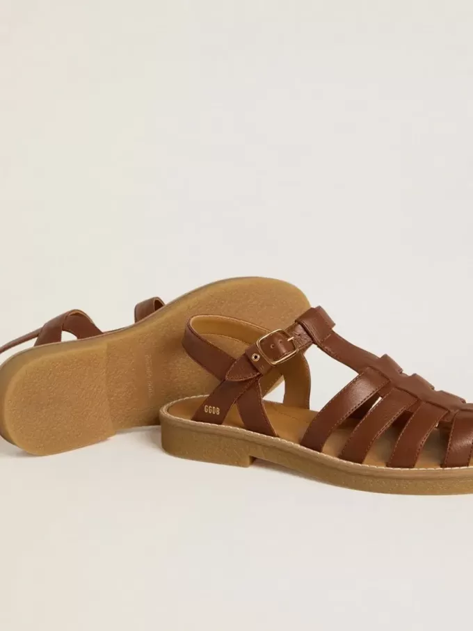 Sandales Maxime Young en cuir marron Sandales Maxime Young en cuir marron